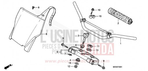 TUYAU DE GUIDON/PONT SUPERIEUR (CRF450R4,5,6,7) CRF450R5 de 2005